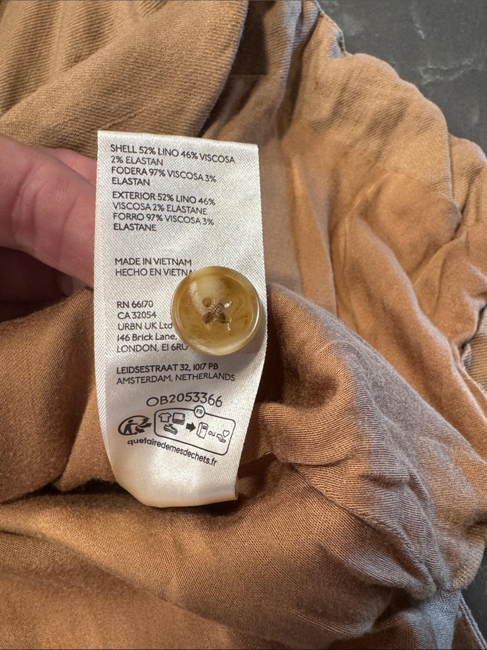 Maeve Sleeveless Button-Front Vest in Tan - Picture 5 of 5
